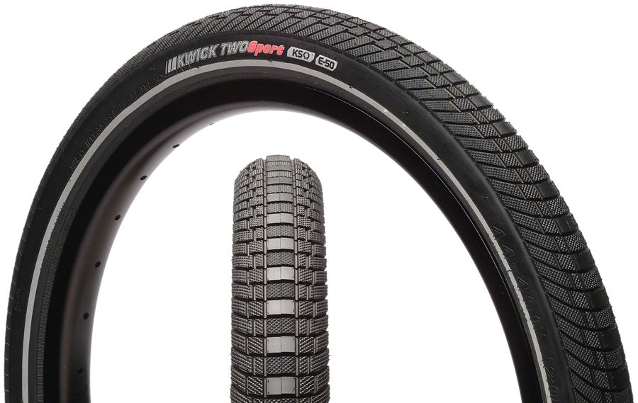 Kenda Kwick Two Tire - 20 x 1.75 Clincher Wire Black/Reflective 60tpi KS-Goodwynn'sGoodwynn's