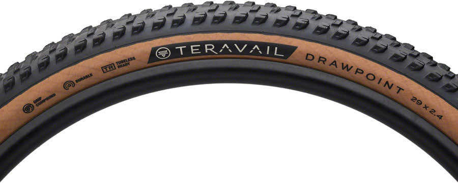 Teravail Drawpoint Tire - 29 x 2.4 Tubeless Folding Tan Light Trail Grip Compound
