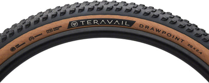 Teravail Drawpoint Tire - 29 x 2.4 Tubeless Folding Tan Light Trail Grip Compound