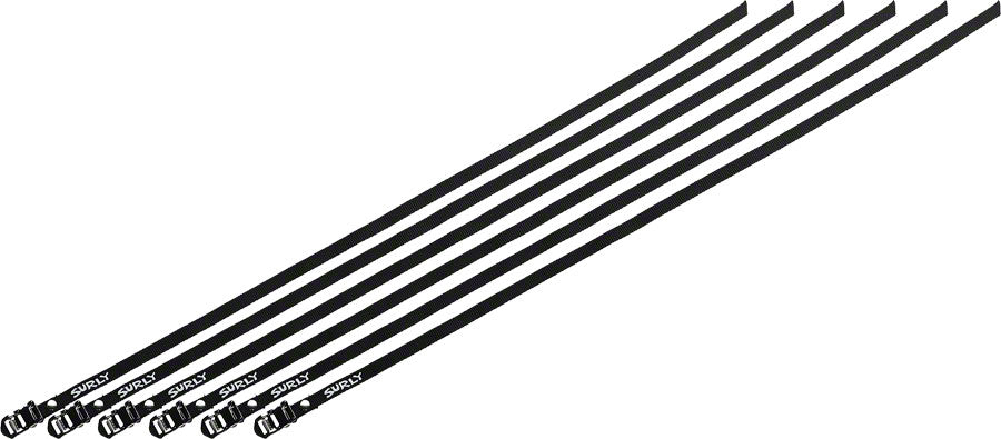 Surly Junk Strap 120cm Rack Strap: Black with Stainless Buckle~ 6-Pack-Goodwynn'sGoodwynn's
