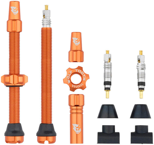 Wolf Tooth Tubeless Valve Stem Kit - 60 mm Orange-Goodwynn's
