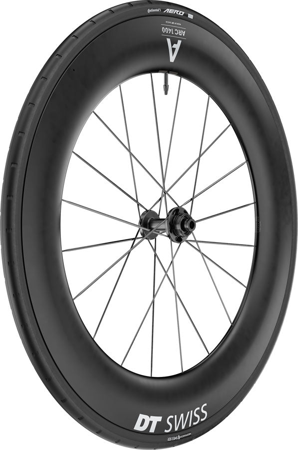 DT Swiss ARC 1400 DiCut 85 Front Wheel - 700 12 x 100mm Center-Lock BLK WTS w/Aero 111 Tire-Goodwynn&#39;sGoodwynn&#39;s