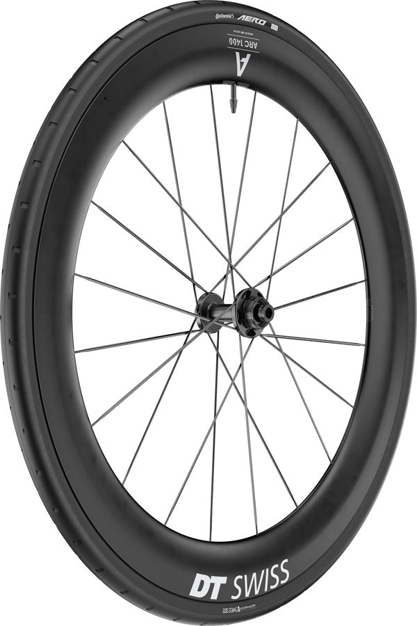 DT Swiss ARC 1400 DiCut 65 Front Wheel - 700 12 x 100mm Center-Lock BLK WTS w/Aero 111 Tire-Goodwynn&#39;sGoodwynn&#39;s