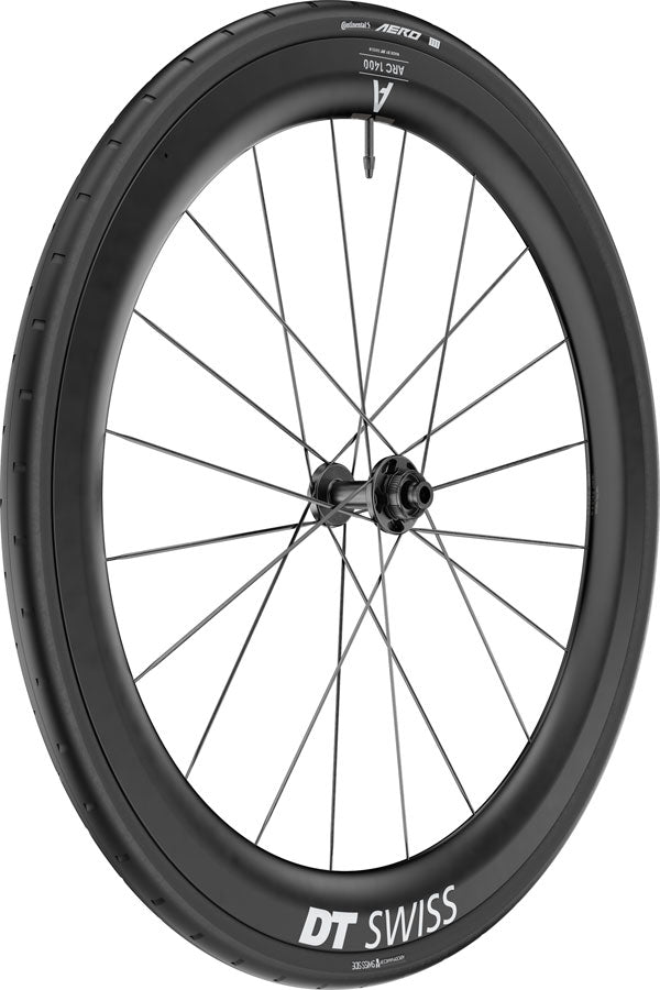 DT Swiss ARC 1400 DiCut 55 Front Wheel - 700 12 x 100mm Center-Lock BLK WTS w/Aero 111 Tire-Goodwynn&#39;sGoodwynn&#39;s