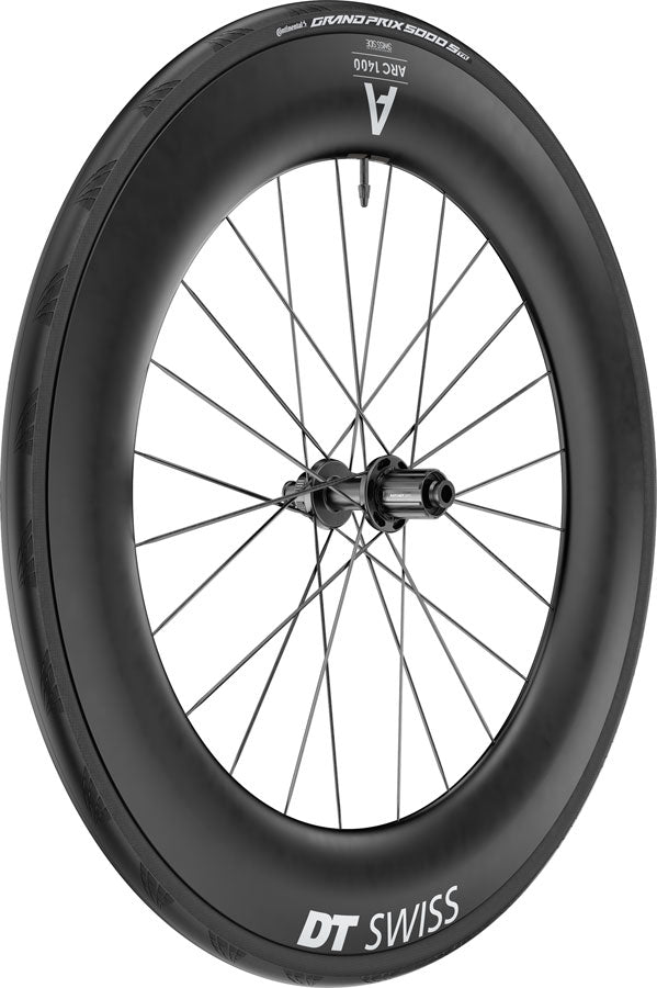 DT Swiss ARC 1400 DiCut 85 Rear Wheel - 700 12 x 142mm Center-Lock HG11 Road/XDR Ratchet EXP 36 BLK WTS w/GP5000 STR Tire-Goodwynn'sGoodwynn's