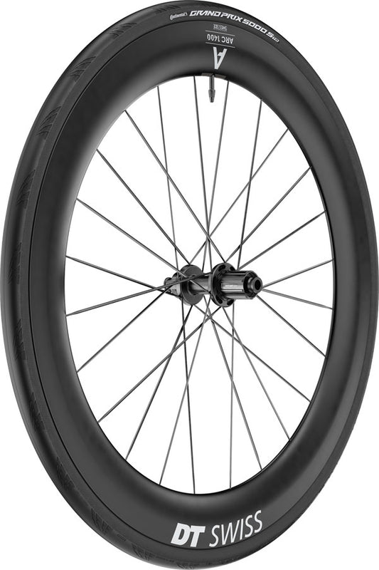 DT Swiss ARC 1400 DiCut 65 Rear Wheel - 700 12 x 142mm Center-Lock HG11 Road/XDR Ratchet EXP 36 BLK WTS w/GP5000 STR Tire-Goodwynn's