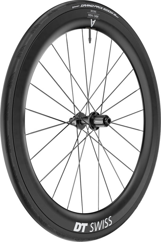 DT Swiss ARC 1400 DiCut 55 Rear Wheel - 700 12 x 142mm Center-Lock HG11 Road/XDR Ratchet EXP 36 BLK WTS w/GP5000 STR Tire-Goodwynn's