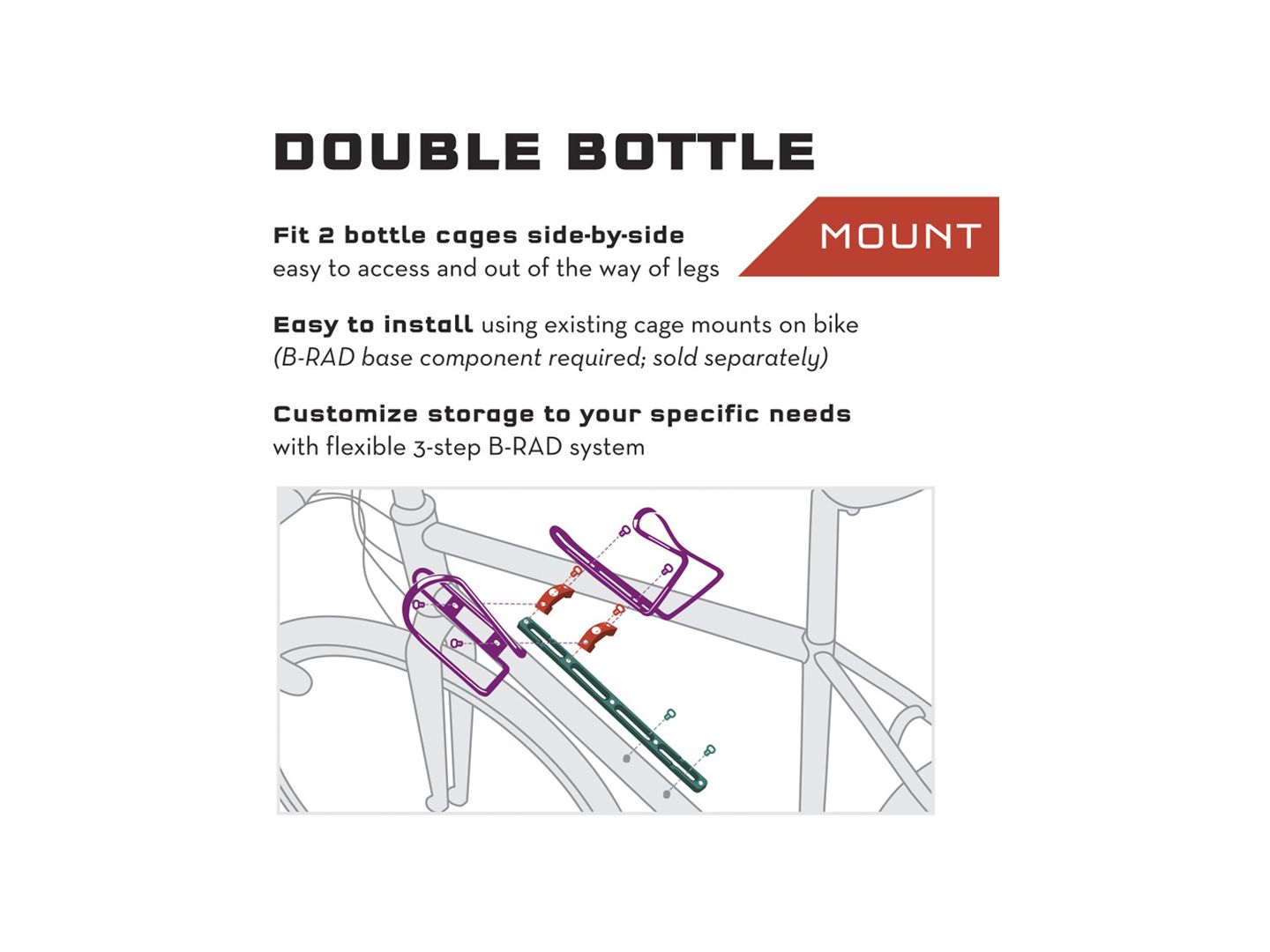 Wolf Tooth B-RAD Double Bottle Cage Adaptor-Goodwynn'sGoodwynn's