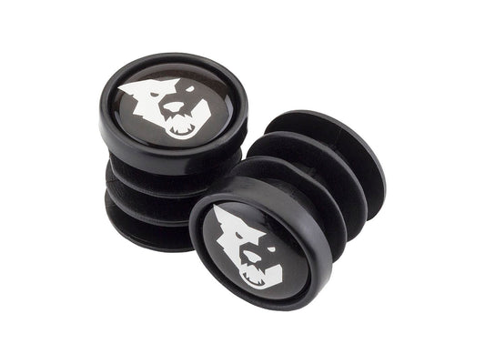 Bar End Plug Wolf Tooth Logo Black 2 Pack-Goodwynn's