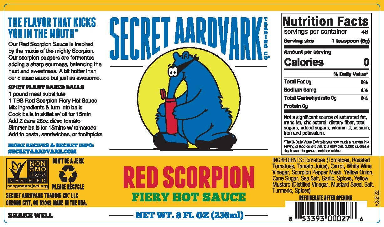 Secret Aardvark Trading Co. - Red Scorpion Fiery Hot Sauce-Goodwynn'sGoodwynn's