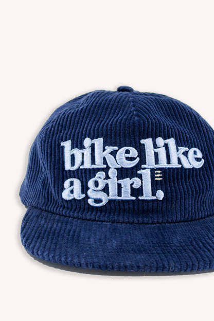Ski Like a Girl - Bike Like a Girl Corduroy 5 Panel - Navy