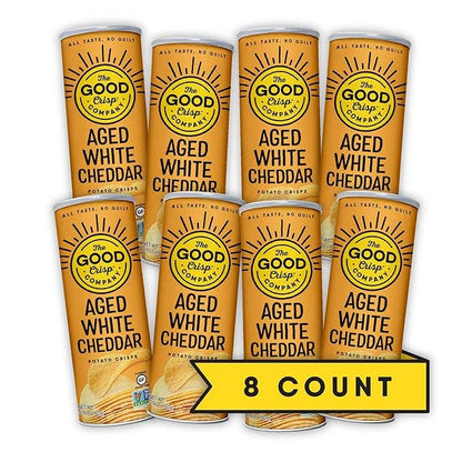 The Good Crisp Company - Aged White Cheddar Chips - 5.6oz Cans (Case of 8)