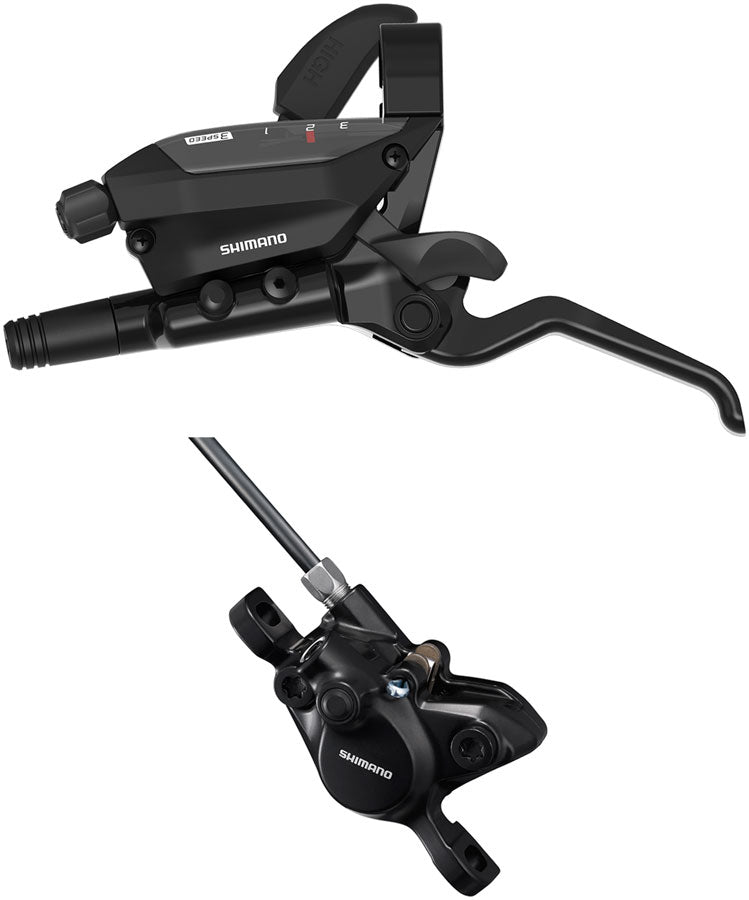 Shimano ST-EF515-L EZ Fire Plus Shift/Brake Lever BR-MT200 Disc Brake Caliper - Left/Front 3x Shift Post Mount 2-Piston  BLK-Goodwynn'sGoodwynn's