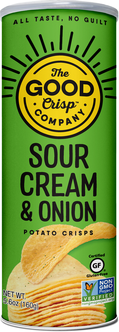 The Good Crisp Company - Sour Cream & Onion Chips - 5.6oz Cans (Case of 8)