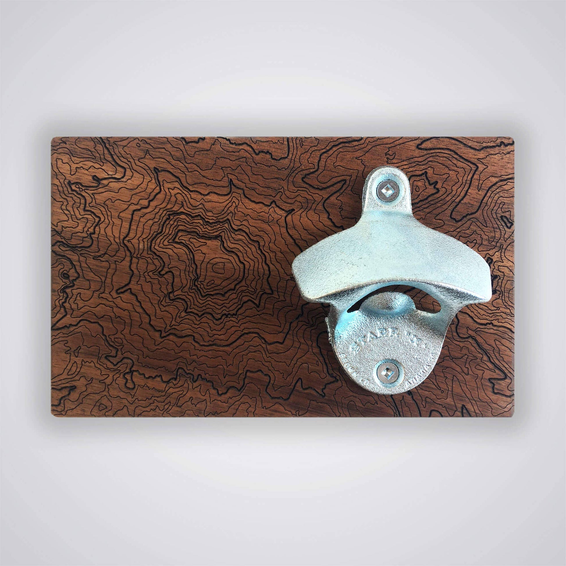 SML | Simple Modern Living - Solid Wood Bottle Opener with Mountain Topography: Mt Hood / Walnut-Goodwynn'sGoodwynn's
