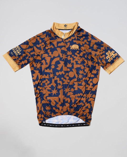 Men's Cactus Camo Blue and Gold Cycling Jersey-Goodwynn's