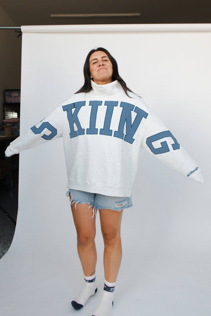 Ski Like a Girl - SKIING Mock Neck Fleece Sweater
