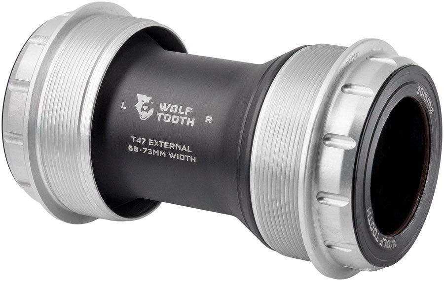 Wolf Tooth T47 External Bottom Bracket - T47 External 68/73mm For 30mm Spindle Raw Silver-Goodwynn'sGoodwynn's