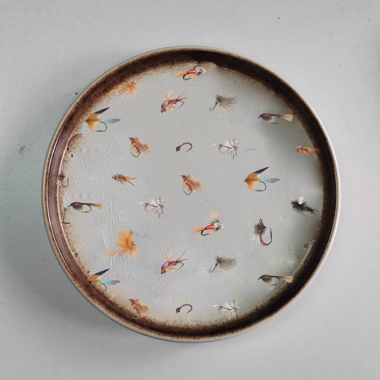 Artsy Em - Fly Fishing Earth Tone Plate