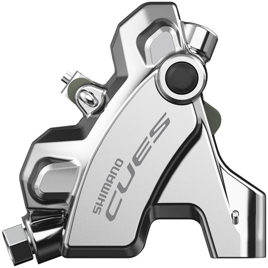 Shimano CUES BR-U6030R Hydraulic Disc Brake Caliper - Rear Flat Mount W/Fixing Bolt 25mm Mount Resin Pad SIlver-Goodwynn's