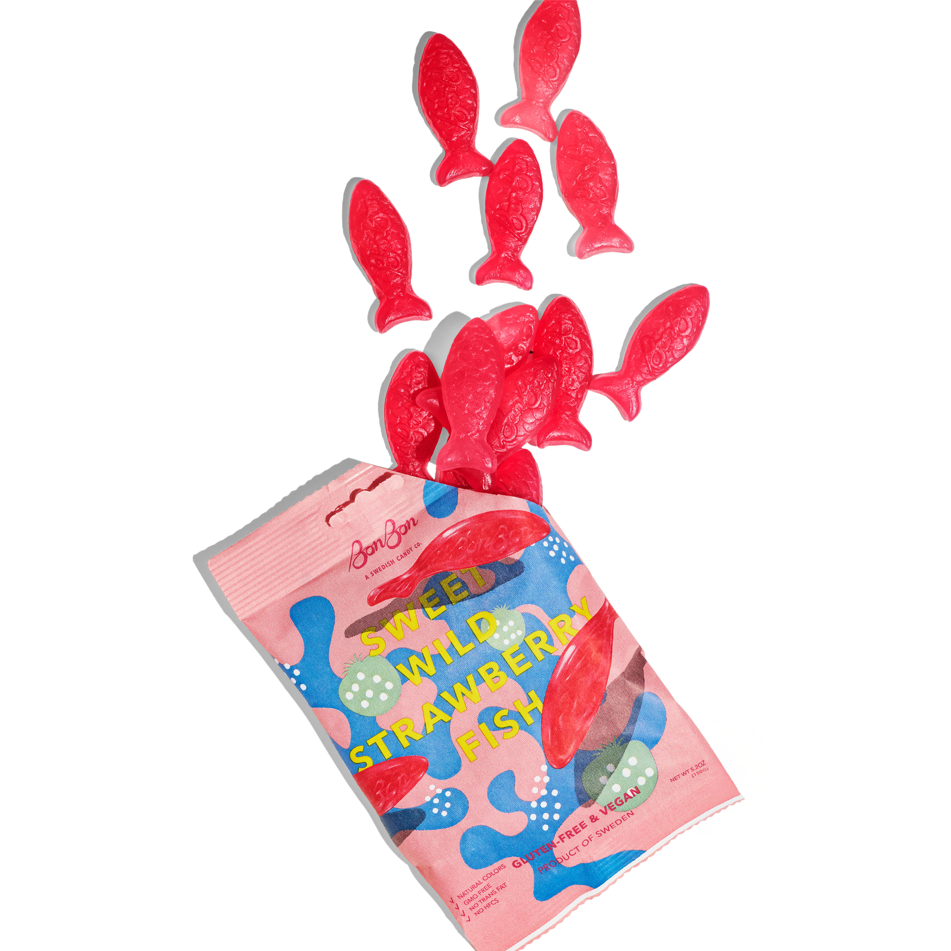 BonBon - A Swedish Candy Co - Sweet Wild Strawberry Fish - Swedish Candy 5.2oz (150g)-Goodwynn'sGoodwynn's