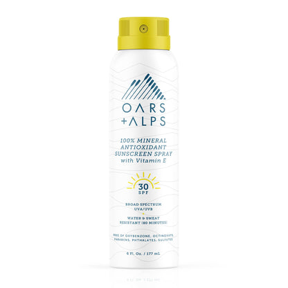 Oars + Alps - 100% Mineral Sunscreen Men's SPF 30 Spray, Shea Butter