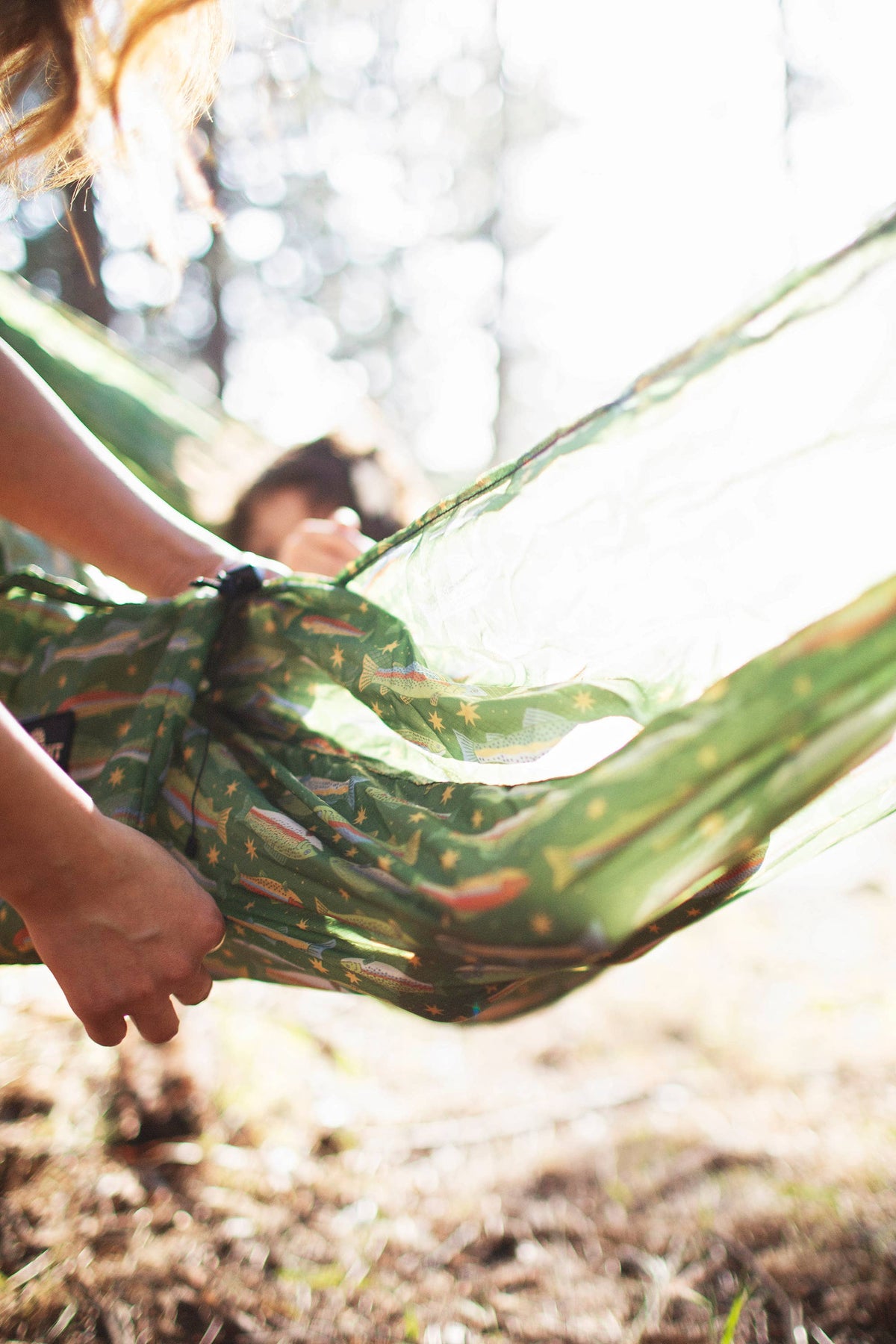 Trek Light - Double Hammock | Trout Print | Hanging Kit Sold Separate