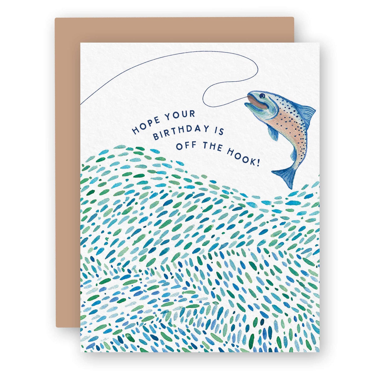 Watercolor Wednesday | Adventure Art & Stationery - Off the Hook Fishing | Birthday Card
