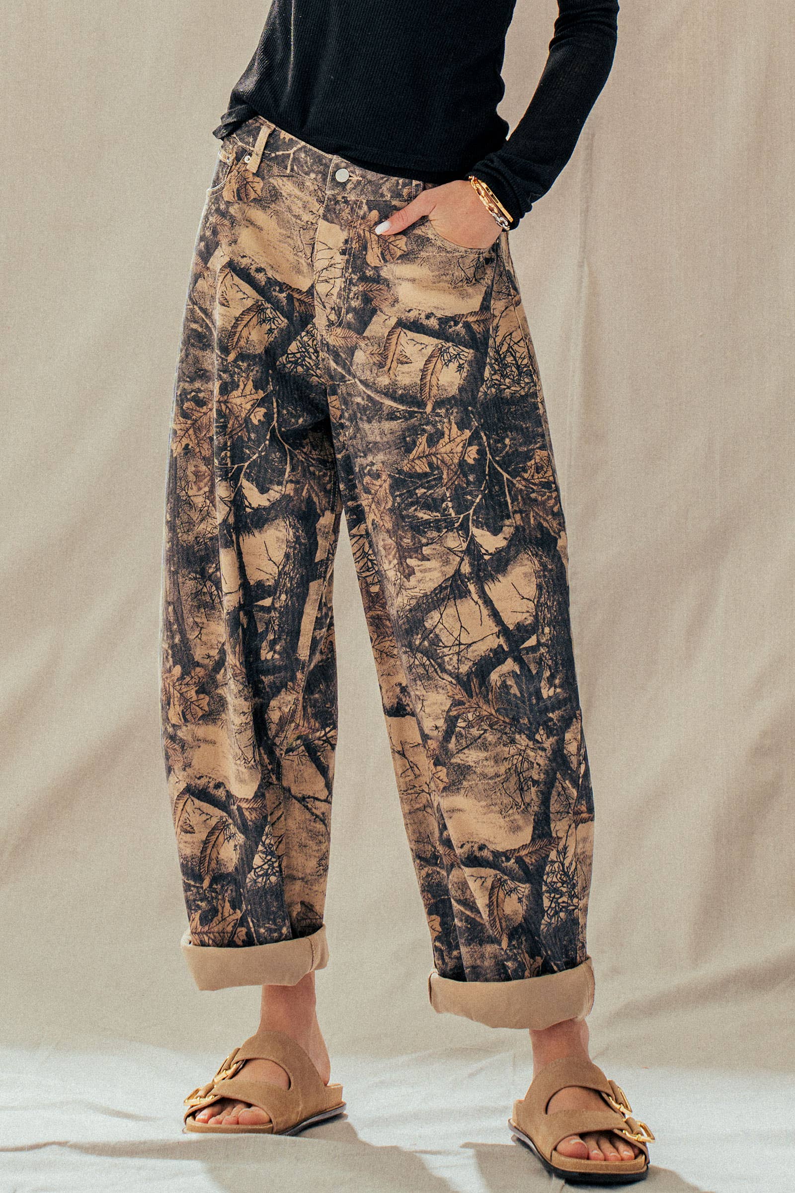 Urban Daizy - Camo Print Cotton Balloon Pants-Goodwynn'sGoodwynn's
