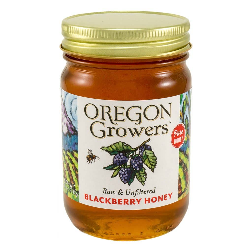 Oregon Growers - Blackberry Honey 18 Oz Glass Jar-Goodwynn'sGoodwynn's