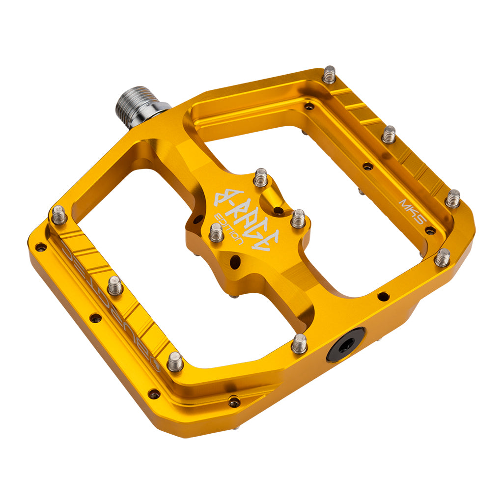 Burgtec Penthouse Flat MK5 B-Rage Edition Pedals - Gold-Goodwynn'sGoodwynn's