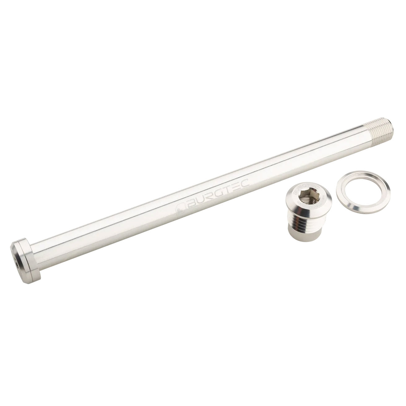 Burgtec 180mm x 12mm 1.00mm Pitch Rear Axle - Rhodium Silver-Goodwynn'sGoodwynn's