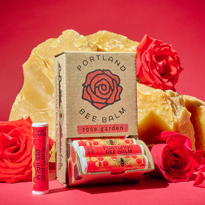 Portland Bee Balm - Rose Garden Beeswax Lip Balm Display – 24-Count