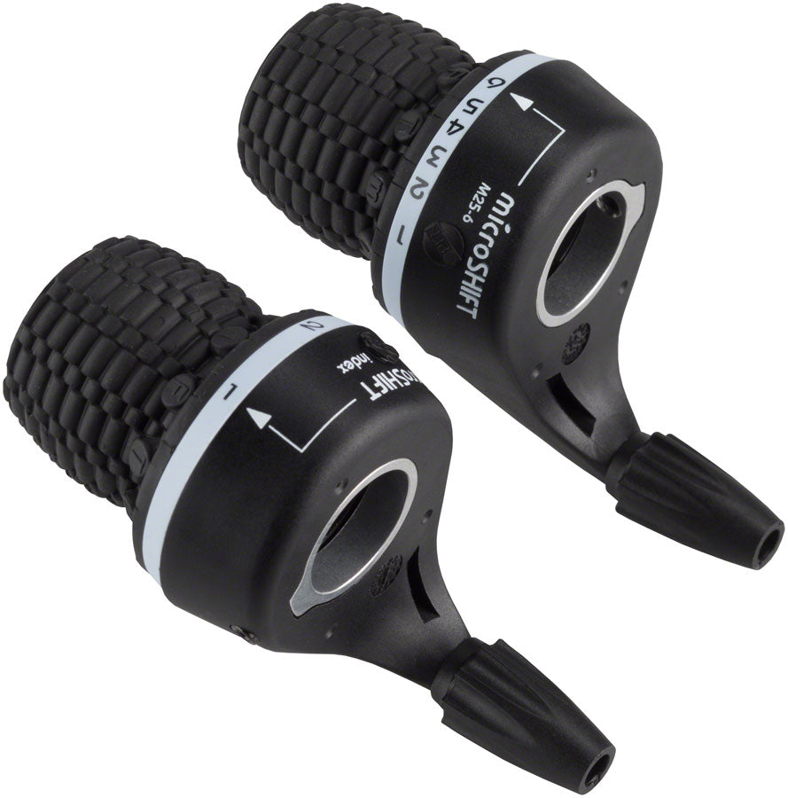 microSHIFT MS25 Twist Shifter Set - 6-Speed Triple Shimano Compatible Black-Goodwynn'sGoodwynn's