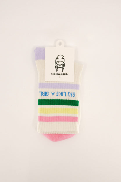 Ski Like a Girl - Ski Like a Girl Socks – Candy Stripe