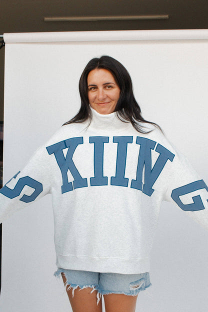 Ski Like a Girl - SKIING Mock Neck Fleece Sweater