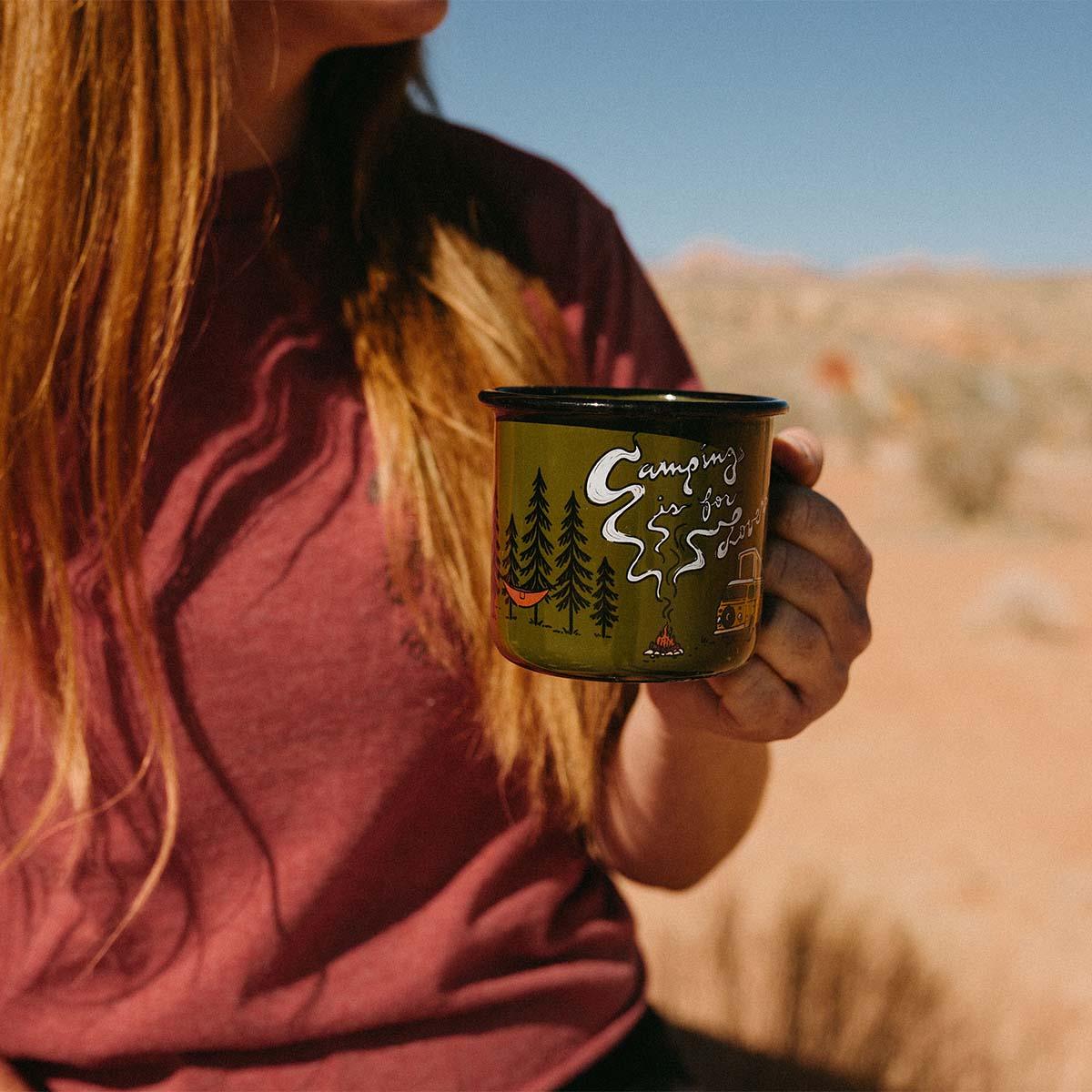 Camping Is For Lovers Enamel Mug 12oz-Goodwynn'sGoodwynn's