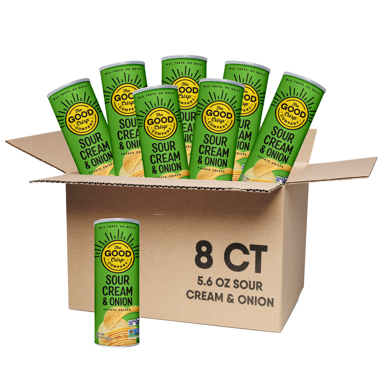 The Good Crisp Company - Sour Cream & Onion Chips - 5.6oz Cans (Case of 8)