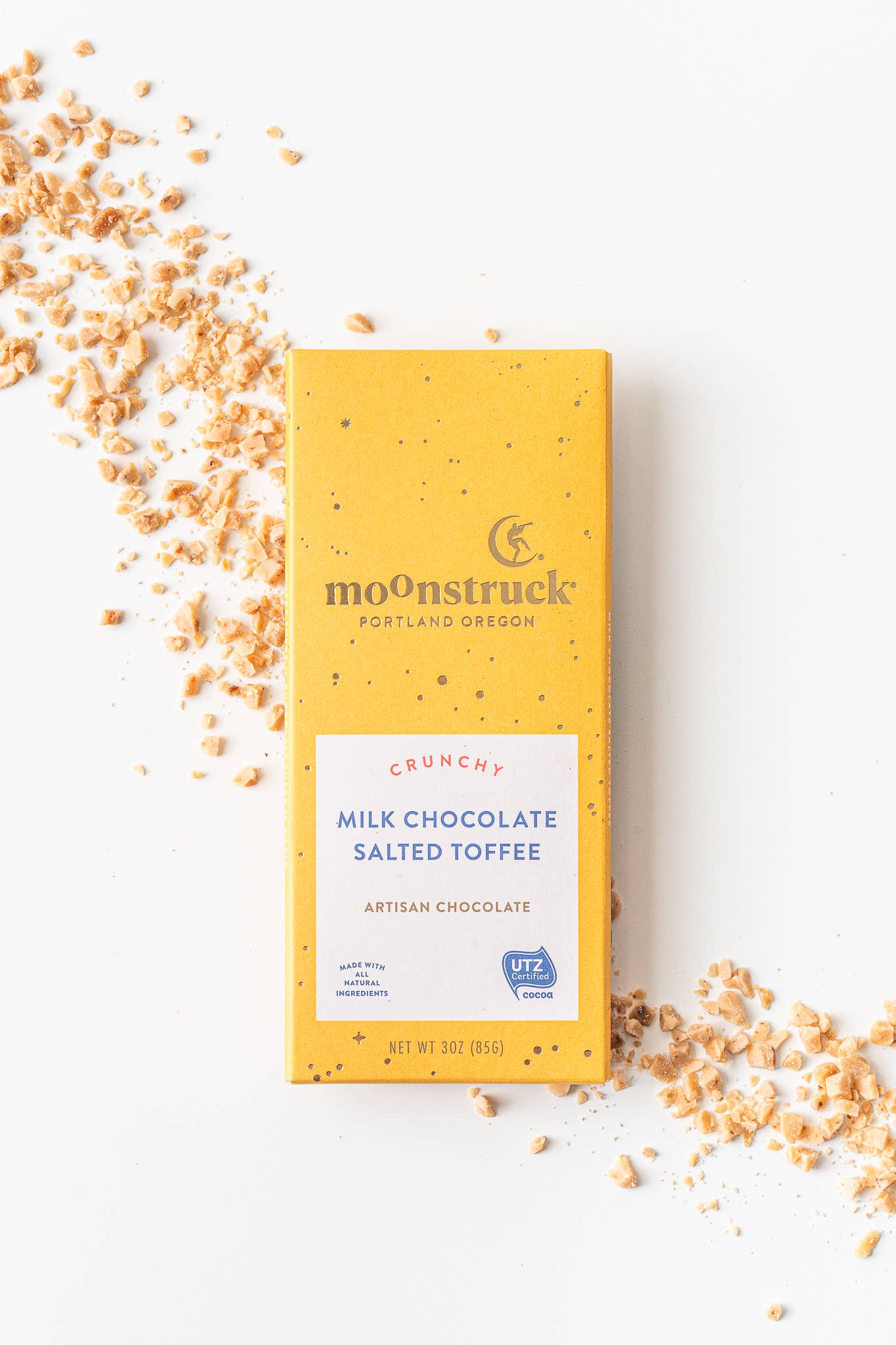 Moonstruck Chocolate Co - Crunchy Milk Salted Toffee Bar-Goodwynn'sGoodwynn's