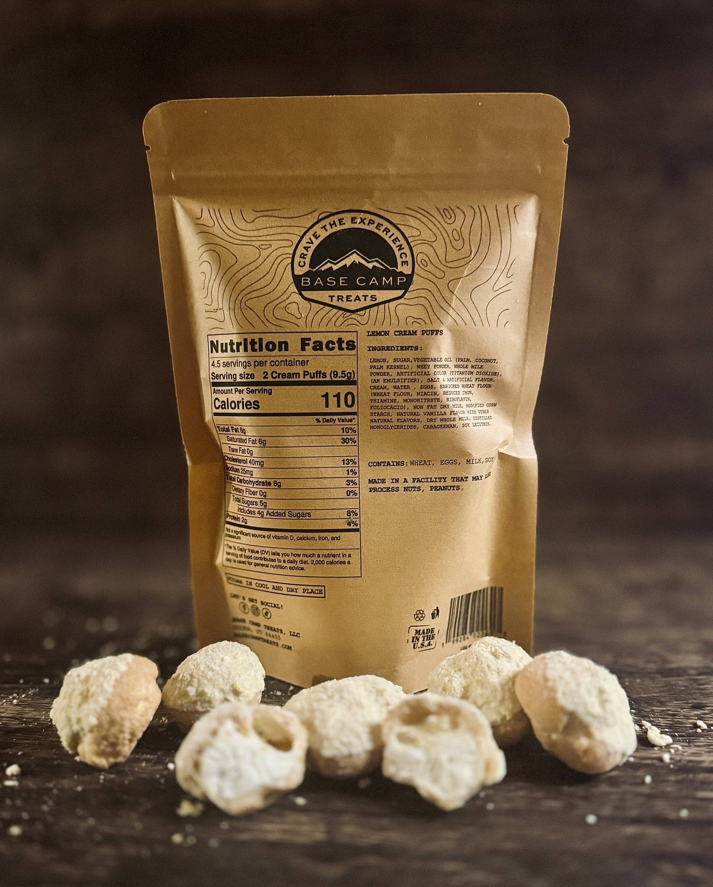 Base Camp Treats - Freeze Dried Lemon Cream Puffs