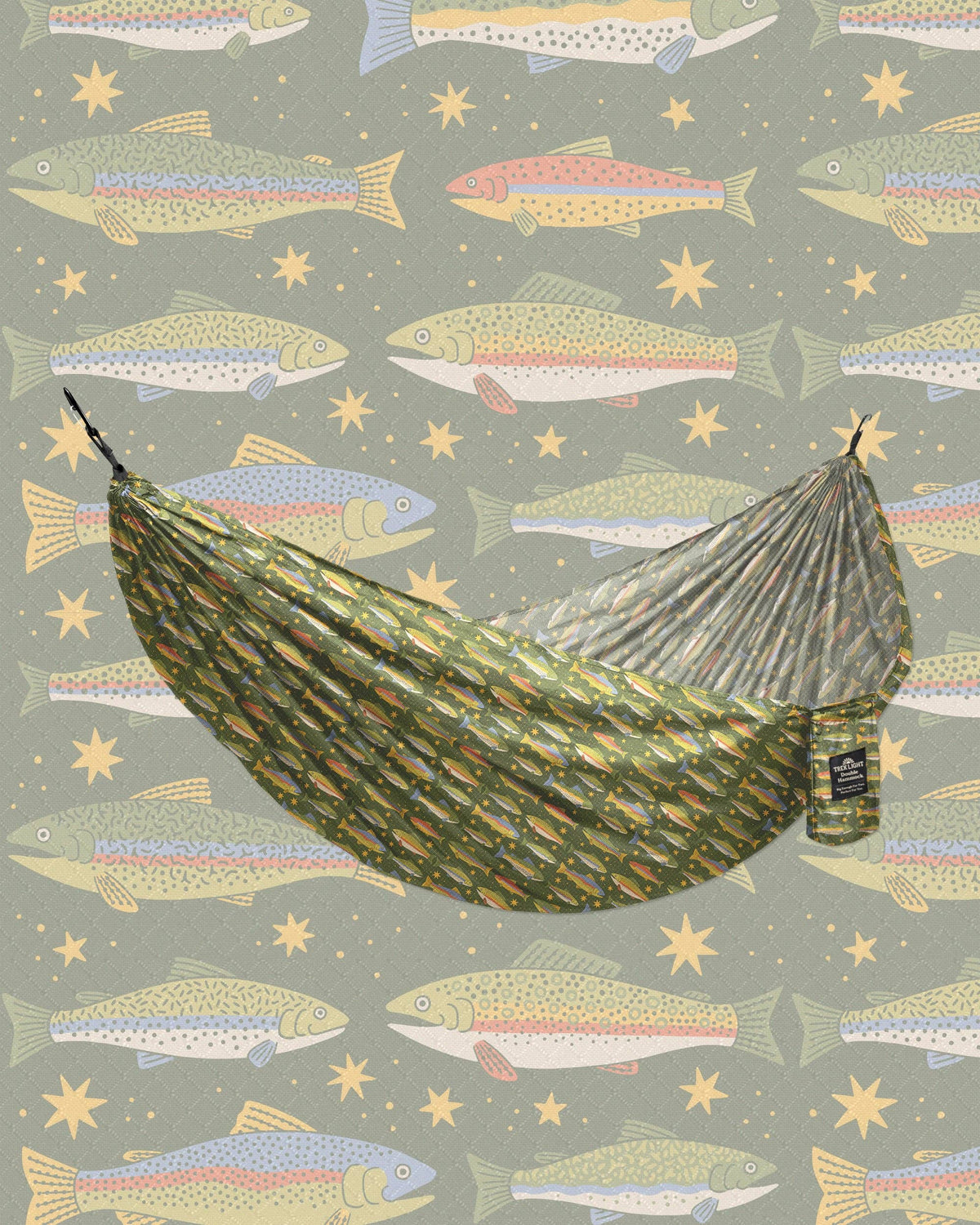 Trek Light - Double Hammock | Trout Print | Hanging Kit Sold Separate-Goodwynn'sGoodwynn's