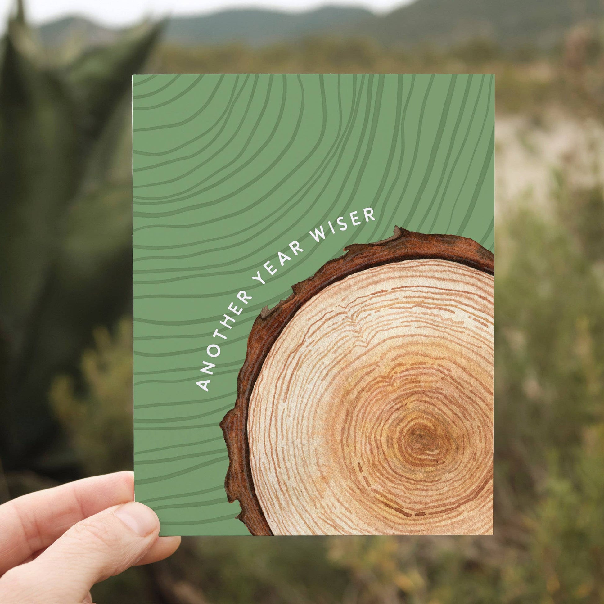 Watercolor Wednesday - Wiser Birthday Card | Growing Older Tree Ring Nature Design-Goodwynn'sGoodwynn's