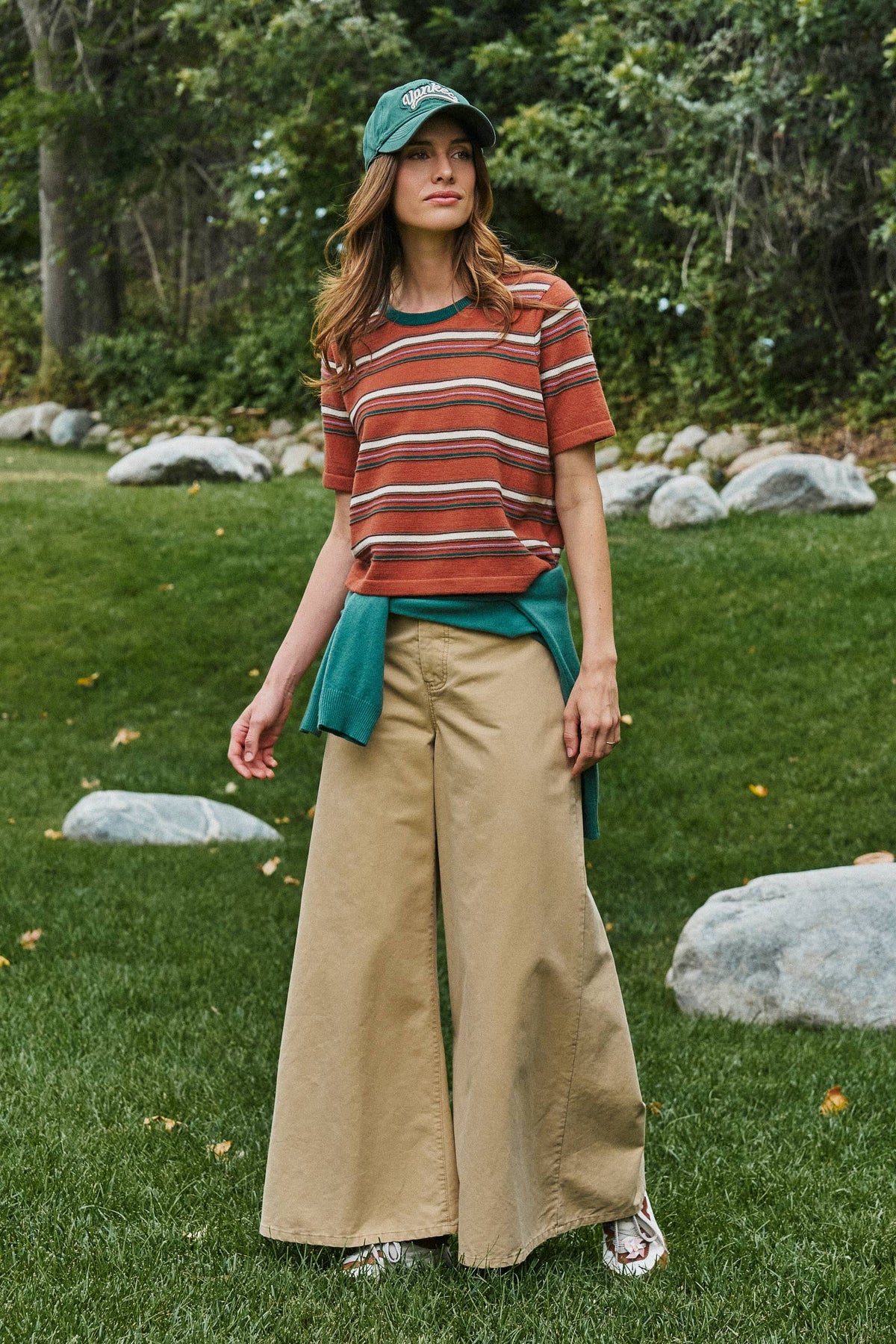 Urban Daizy - Striped Knit Ringer Tee With Crew Neck
