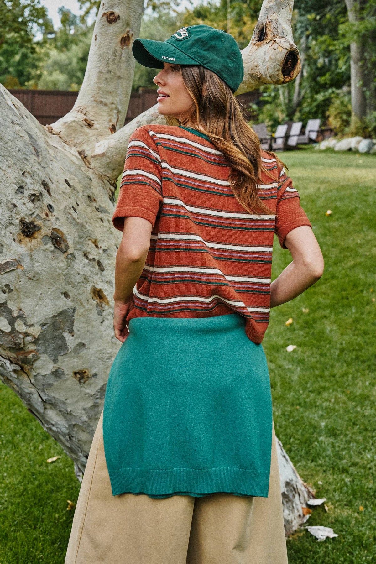 Urban Daizy - Striped Knit Ringer Tee With Crew Neck-Goodwynn'sGoodwynn's