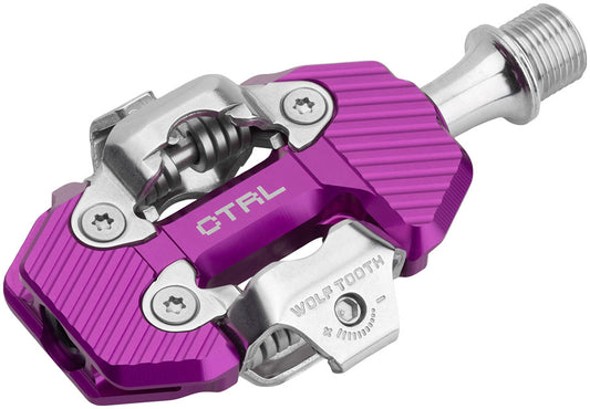 Wolf Tooth CTRL Trail Clipless Pedals - Dual Sided Clipless Alloy 9/16" Ultraviolet Purple Pair Shimano SPD-Goodwynn's