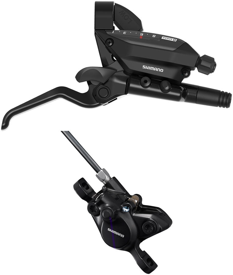 Shimano ST-EF515-8R EZ Fire Plus Shift/Brake Lever BR-MT200 Disc Brake Caliper - Right/Rear 8-Speed Post Mount 2-Piston  BLK-Goodwynn'sGoodwynn's