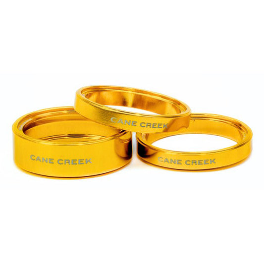 Cane Creek Interlok Chroma Studio Headset Spacer Kit - (1) 10mm (2) 5mm Gold-Goodwynn's