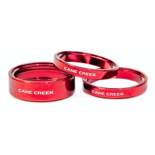 Cane Creek Interlok Chroma Studio Headset Spacer Kit - (1) 10mm (2) 5mm Red-Goodwynn's