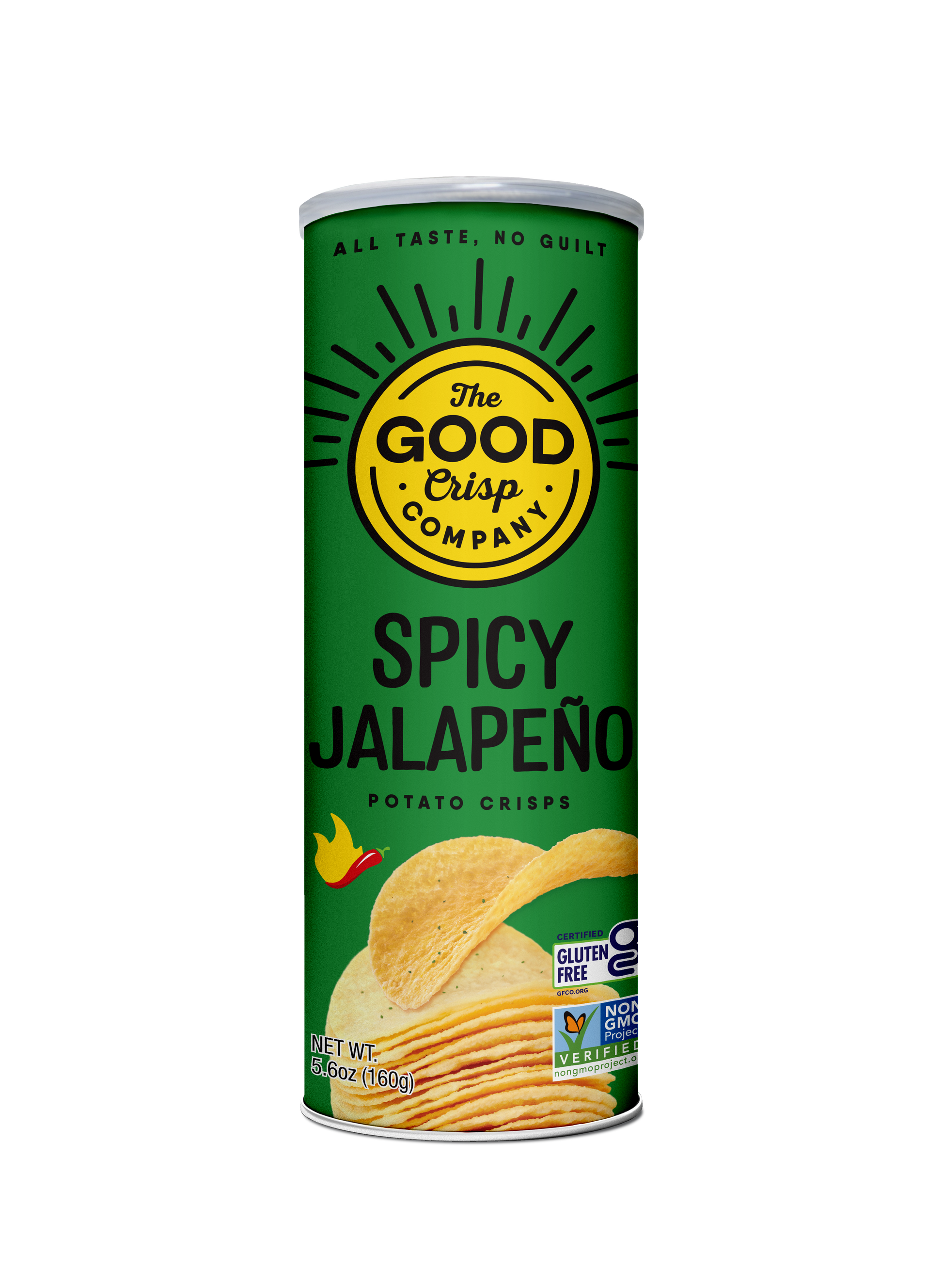 The Good Crisp Company - Spicy Jalapeño Gluten Free Chips - 5.6oz Cans (Case of 8)-Goodwynn'sGoodwynn's