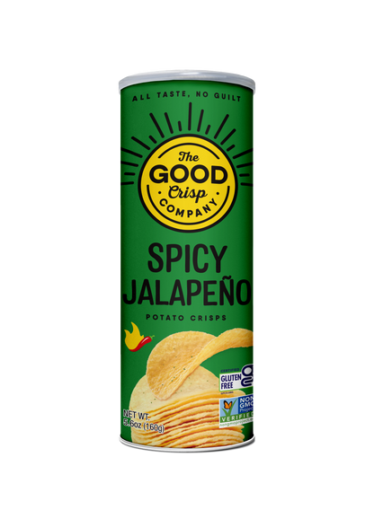 The Good Crisp Company - Spicy Jalapeño Gluten Free Chips - 5.6oz Cans (Case of 8)